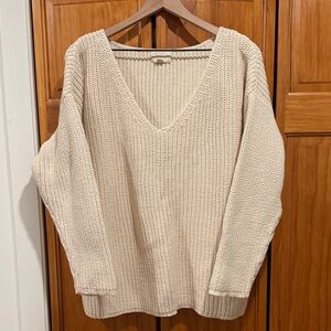 Honest Cotton V Neck Tunic Sweater